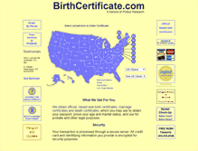 Tablet Screenshot of birthcertificate.com
